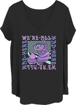 Thumbnail for your product : Disney Women's Alice in Wonderland Mad Here Trip Junior's Plus Short Sleeve Tee Shirt