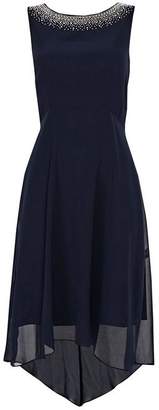 Wallis Navy Detailed Asymmetric Fit and Flare Dress