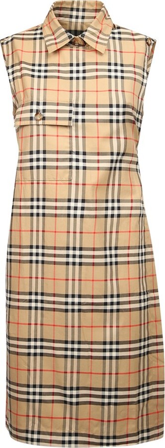 Burberry Vintage Check Sleeveless Shirt Dress - ShopStyle