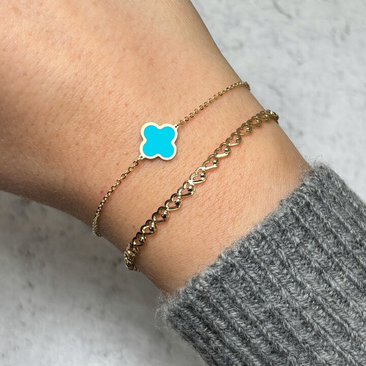 The Lovery Small Turquoise Single Clover Bracelet