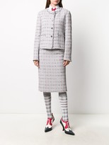 Thumbnail for your product : Thom Browne Windowpane University Check Tweed Pencil Skirt