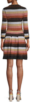 Fendi Striped Wool Midi Dress