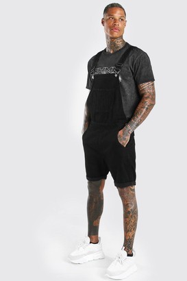 mens black short dungarees