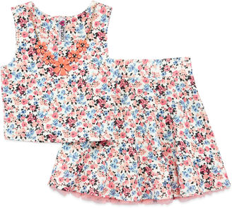Knitworks Knit Works 2-pc. Floral Crop Top and Skirt Set - Girls 7-16