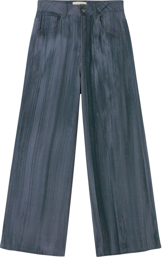 Thinking Mu Blue Wide Leg Ombre Hedda Pants