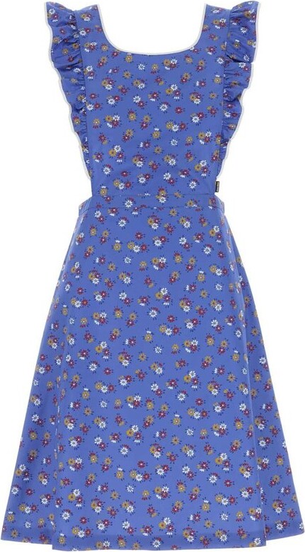 Miu Miu Ruffled Printed Poplin Dress