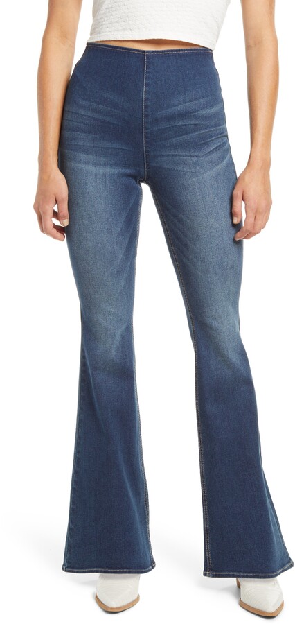 pull on flare leg jeans