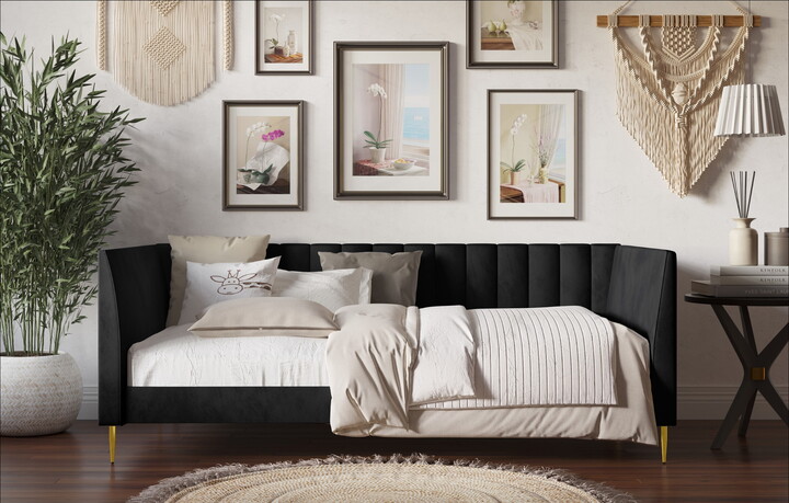 Home Design Dayton Upholstered Twin Daybed , Black