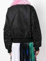 Thumbnail for your product : MSGM faux fur trim bomber jacket