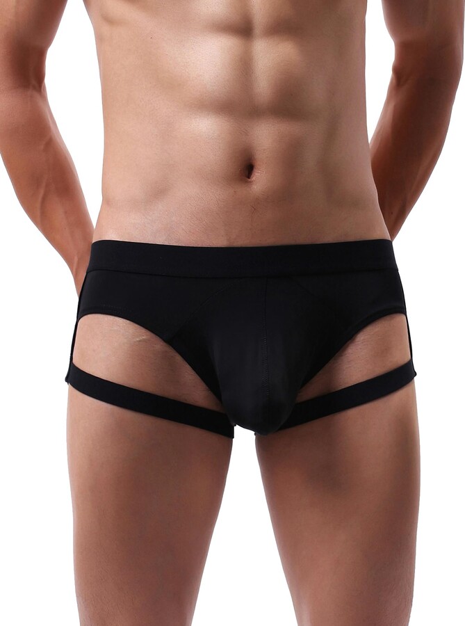 Herren Unterhosen Sportunterwäsche Po Frei Briefs Athletic Supporter Jockstrap E - Foto 4