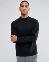 Thumbnail for your product : ASOS Design Relaxed Long Sleeve Raglan T-Shirt With High Neck In Black