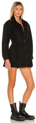 Alexander Wang T by Fit And Flare Black Denim Jacket Dress