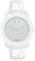 Thumbnail for your product : Movado Bold Stainless Steel, Glitter & Patent Leather Strap Watch/Silver