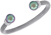 Thumbnail for your product : Majorica Bracelet, Organic Man Made Black Pearl and Stainless Steel Bangle Bracelet