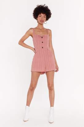 Nasty Gal Womens You Could Be Line Striped Button-Down Playsuit - pink - 14