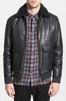 Thumbnail for your product : Nudie Jeans Leather Jacket with Removable Faux Shearling Collar