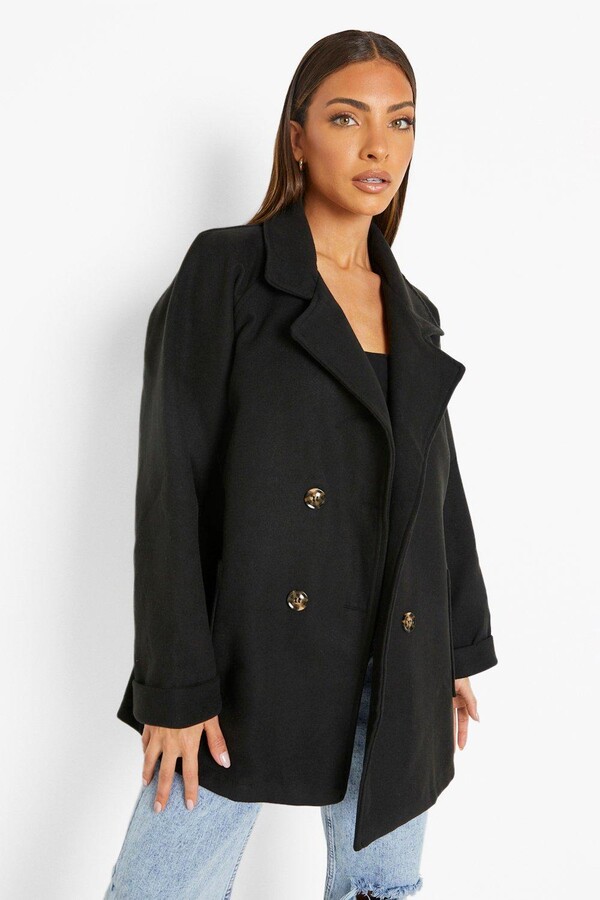 boohoo navy coat