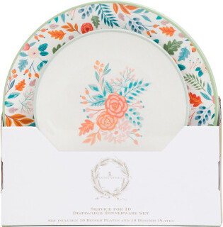 TJMAXX 20Pk Auretta Floral Coupe Boxed Dinnerware Set