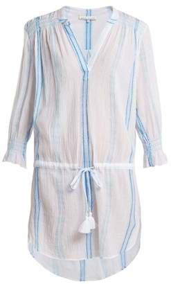 Heidi Klein Gilli Smocked Cotton Tunic - Womens - Blue Stripe