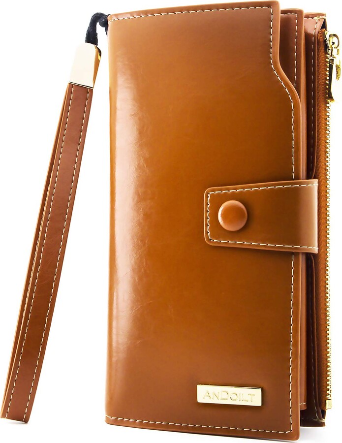 Kindlov Womens Wallet Women Wallet Soft Leather Designer Bifold Multi Card Organizer Lady Clutch RFID Protection Color : Coffee 