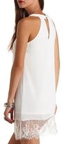 Thumbnail for your product : Charlotte Russe Lace-Trim Chiffon Halter Shift Dress