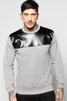 Thumbnail for your product : boohoo PU Panel Sweatshirt With Side Zips