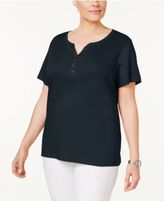 Thumbnail for your product : Karen Scott Plus Size Cotton Henley T-Shirt, Created for Macy's
