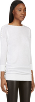 Thumbnail for your product : Versace Ivory Wool Studded Neck Overlong Semisheer Top