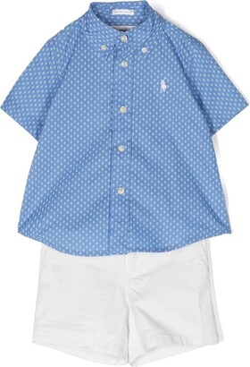 Ralph Lauren Kids Logo-Embroidered Cotton Short Set