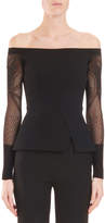 Thumbnail for your product : Roland Mouret High-Waist Flared-Leg Front-Slit Crepe Pants