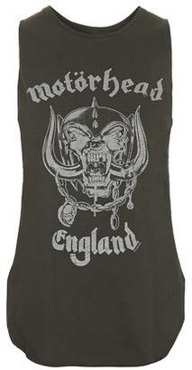Topshop Womens Motorhead Tank Top by And Finally - Washed Black