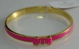 Thumbnail for your product : Kate Spade Take a Bow Enamel Skinny Bangle Cream/Gold, Pink/Gold, NWT