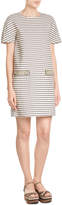 Thumbnail for your product : Tara Jarmon Striped Cotton Dress with Embellishment