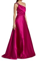 Thumbnail for your product : Pamella Roland One-Shoulder Beaded Neckline Gown