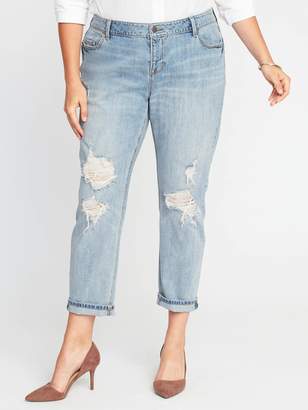 Old Navy Mid-Rise Plus-Size Boyfriend Skinny Distressed Jeans
