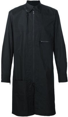 Y-3 layered zipped mid-length coat