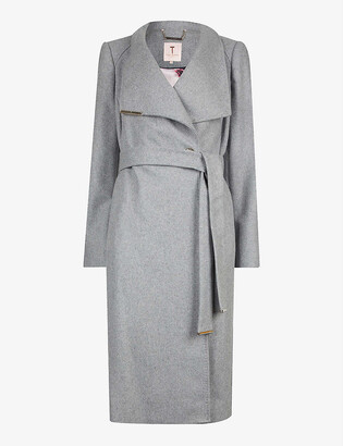 Ted Baker Wool-blend midi-length wrap coat