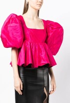 Thumbnail for your product : ANOUKI Oversized Puff-Sleeve Silk Blouse