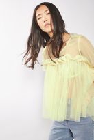 Thumbnail for your product : Topshop Tulle dip hem top