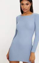 Thumbnail for your product : PrettyLittleThing Basic Black Ribbed Long Sleeve Bodycon Dress