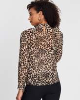 Thumbnail for your product : Karen Millen Ruffled Leopard Blouse