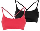 Thumbnail for your product : New Look Teens 2 Pack Pink and Black Racer Back Crop Top Bras