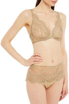 Thumbnail for your product : I.D. Sarrieri Noir Comme La Robe Metallic Embroidered Tulle Underwired Triangle Bra