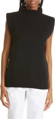 Black Sleeveless Turtleneck Sweater | ShopStyle