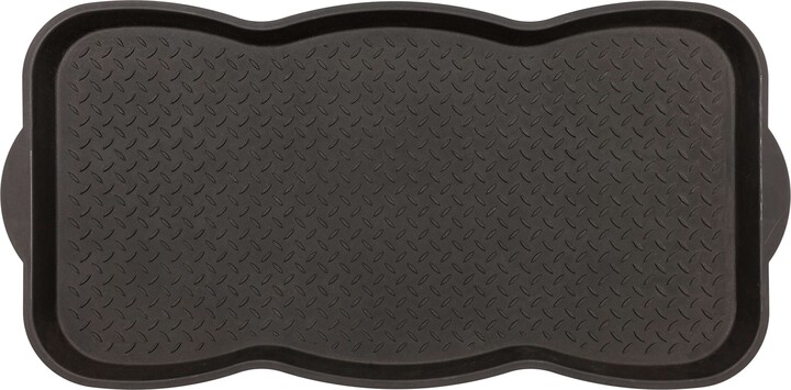 All Weather Boot Tray - Small Water Resistant Plastic Utility Shoe Mat for Indoor and Outdoor Use in All Seasons by Stalwart, Gray