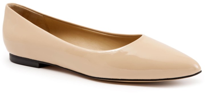 nude patent leather ballet flats
