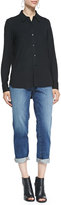 Thumbnail for your product : Eileen Fisher High-Low Button-Front Shirt & Stretch Boyfriend Jeans