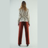 Thumbnail for your product : Relax Baby Be Cool Straight Cut Loose Wool Trousers With Front Pockets Burgundy
