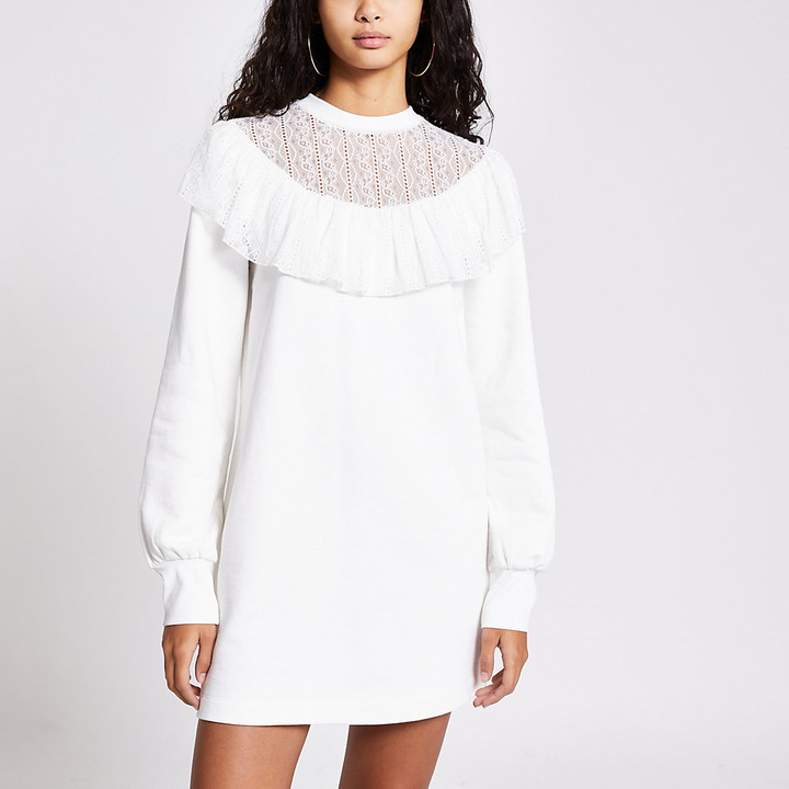 cream sweatshirt dress