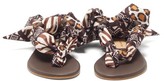 Thumbnail for your product : Avec Modération Curacao Leopard-print Silk-twill Sandals - Brown White